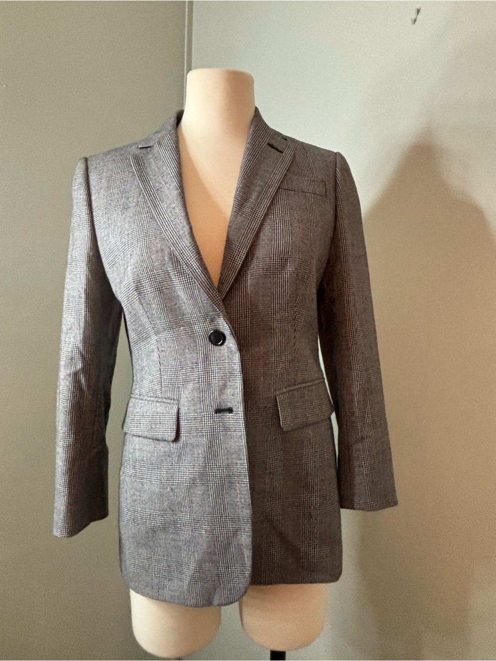 Brooks Brothers Grey Plaid Women's Blazer